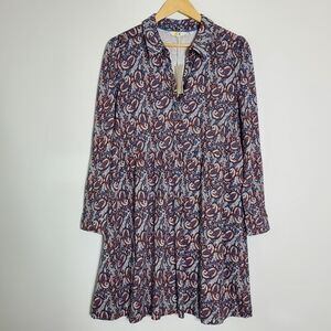 Boden Womens Alma Gray Blue Floral Paisley Print Jersey Shift Dress NWT Size 12